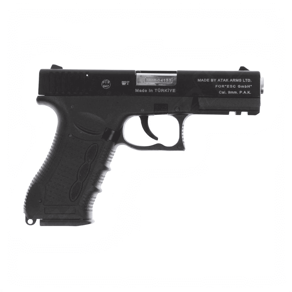 id-paintball Zoraki 917 Gas-Signalpistole in Schwarz-Chrom mit Polymer-Griffstück und 9mm P.A.K. Kaliber