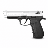 id-paintball Zoraki 918 Schreckschusspistole in Matt Chrom und Schwarz mit Metallschlitten und Kunststoffgriff