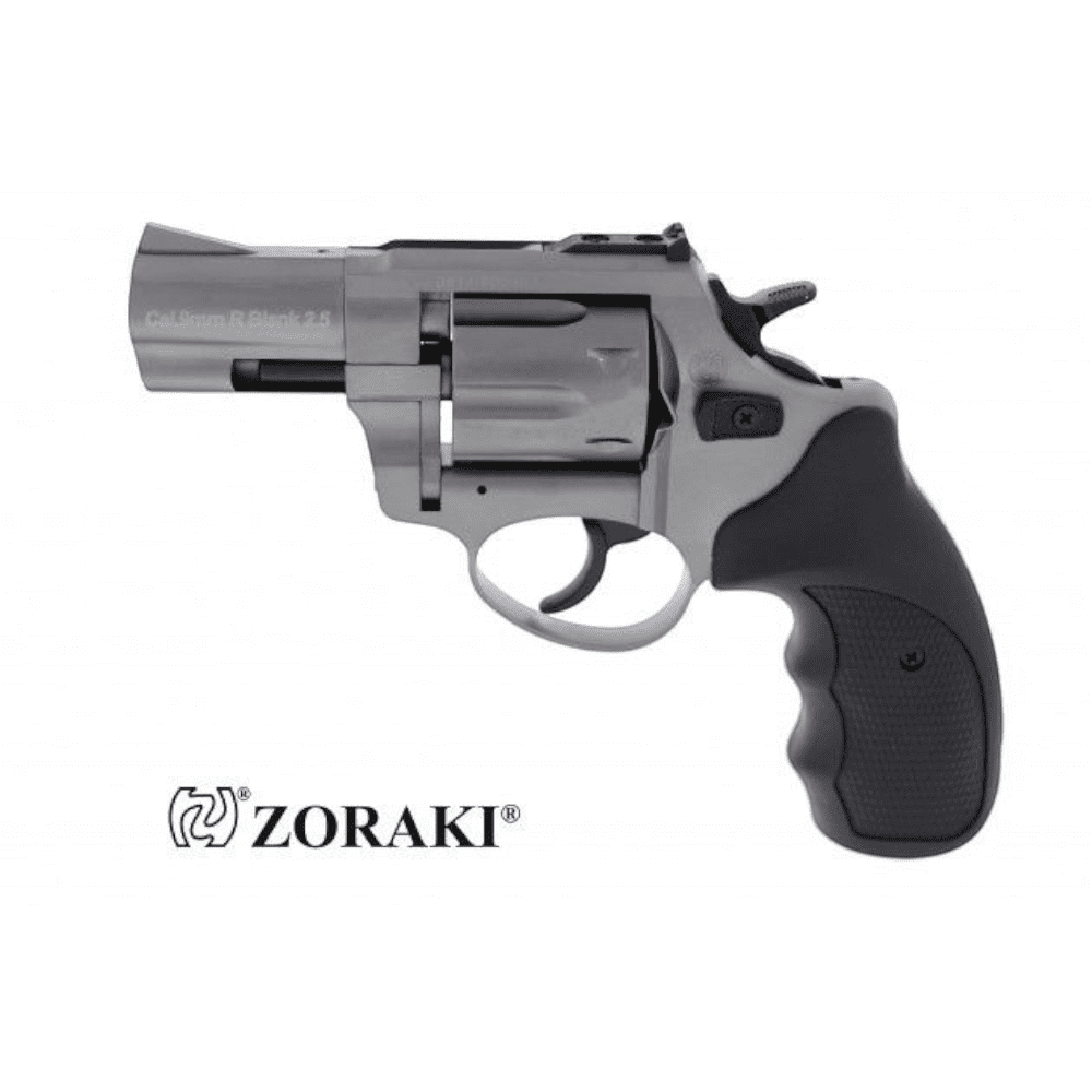 Zoraki R1 Titan Gas-Signalrevolver von id-paintball mit 2,5 Zoll Lauf, 9 mm Kaliber und schwarzem Griff.