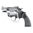 id-paintball Zoraki R2 Schreckschussrevolver in Chrom mit schwarzem Griff, 9mm Kaliber und 6-Schuss-Trommel