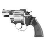 id-paintball Zoraki R2 Schreckschussrevolver in Chrom mit schwarzem Griff, 9mm Kaliber und 6-Schuss-Trommel