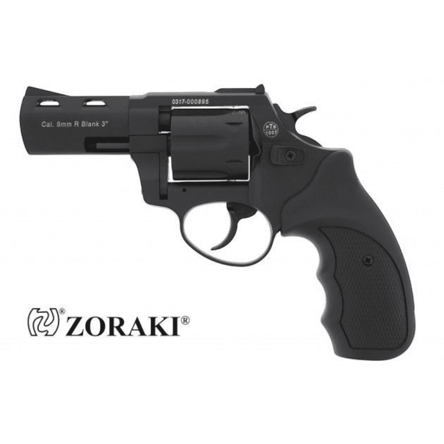 id-paintball Zoraki R2 Signalrevolver in Schwarz mit 3-Zoll-Lauf, Metallgehäuse und Kunststoffgriffschalen