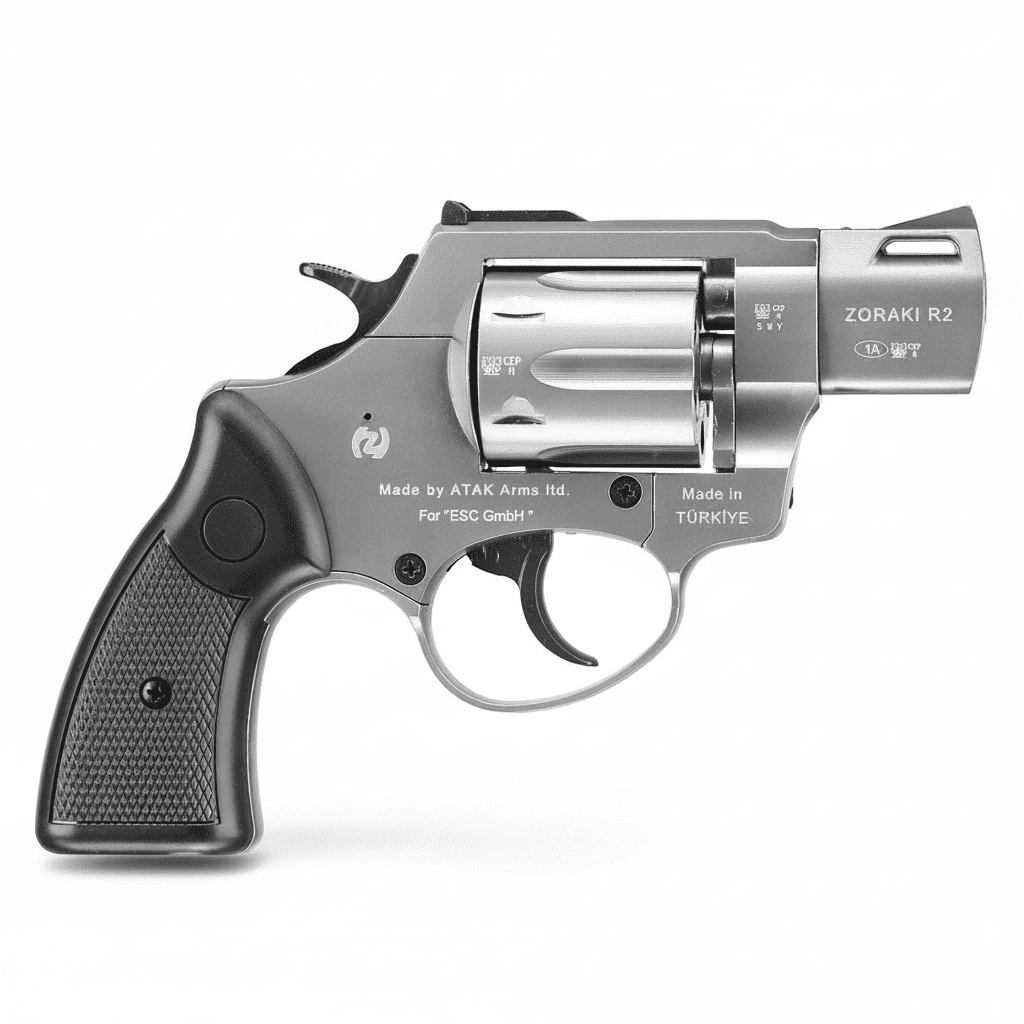 id-paintball Zoraki R2 Titan Schreckschussrevolver in 9mm R.K. mit schwarzem Griff und kompakter Bauweise