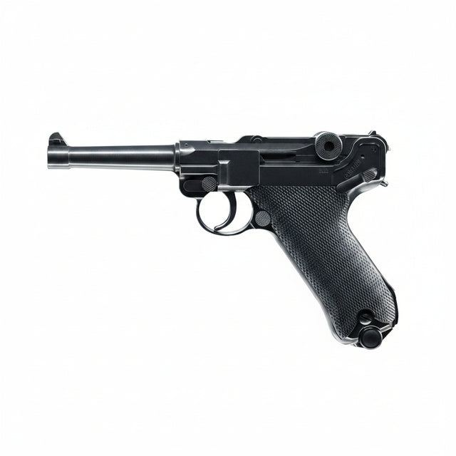 Legends P08 4,5mm BB CO2 Vollmetall Pistole im klassischen Design mit 21 Schuss Magazin.