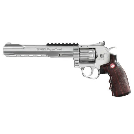 Ruger Super Hawk 8 Zoll CO₂ Revolver aus Metall mit 8-Schuss-Trommel und verstellbarer Visierung.