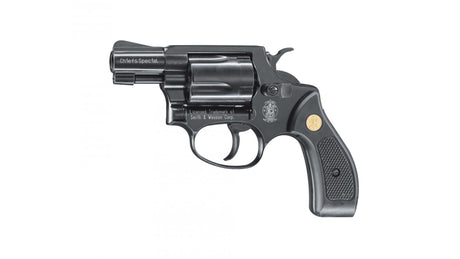 Smith & Wesson Chiefs Special Gasrevolver im Kaliber 9 mm R.K. mit 5-Schuss-Trommel und klassischer Snubby-Bauform.