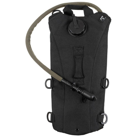 Trinkrucksack Extreme 2,5L Schwarz mit Trinkschlauch, gepolstertem Rücken und kompaktem Design für Outdoor und Airsoft.